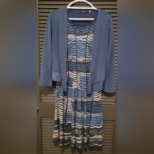Nic+Zoe Mesmerize Twirl knit dress and cardigan, EUC
